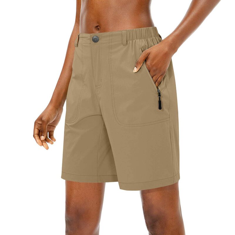 Women's Shorts, Long Cotton Loose with Pockets, Knee-Length Yoga Casual Walking Sports Shorts