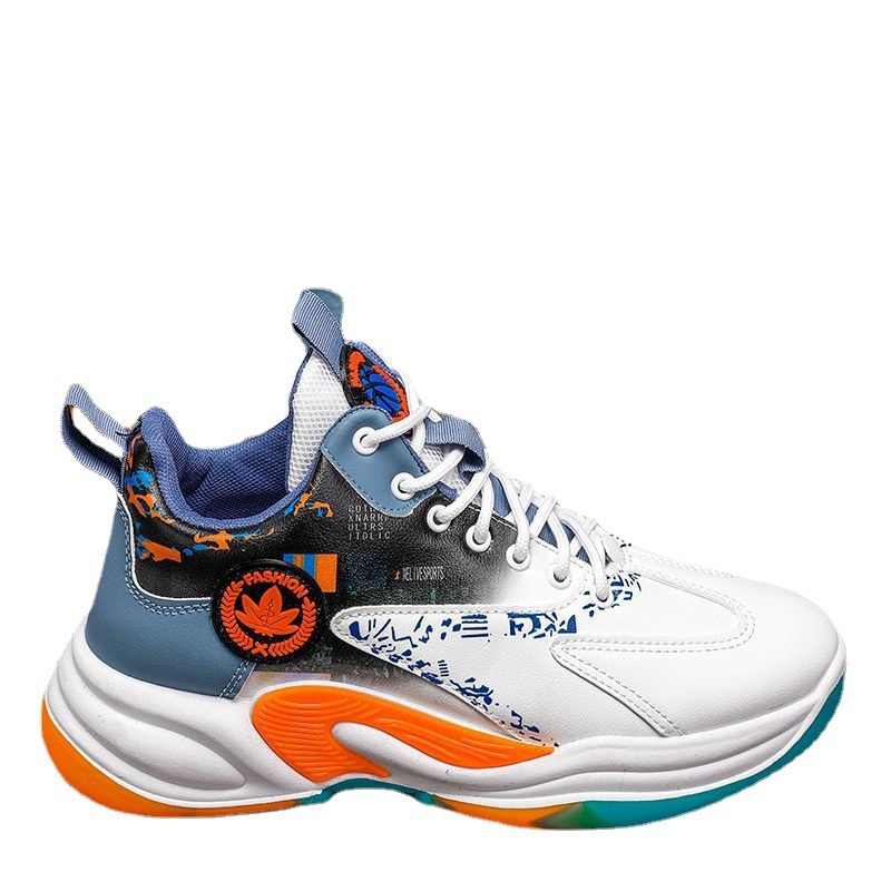 Zapatos de baloncesto al por mayor transfronterizos, cuero cómodo y ligero, zapatos de entrenamiento deportivo para hombres, zapatos de hombre de moda callejera para estudiantes