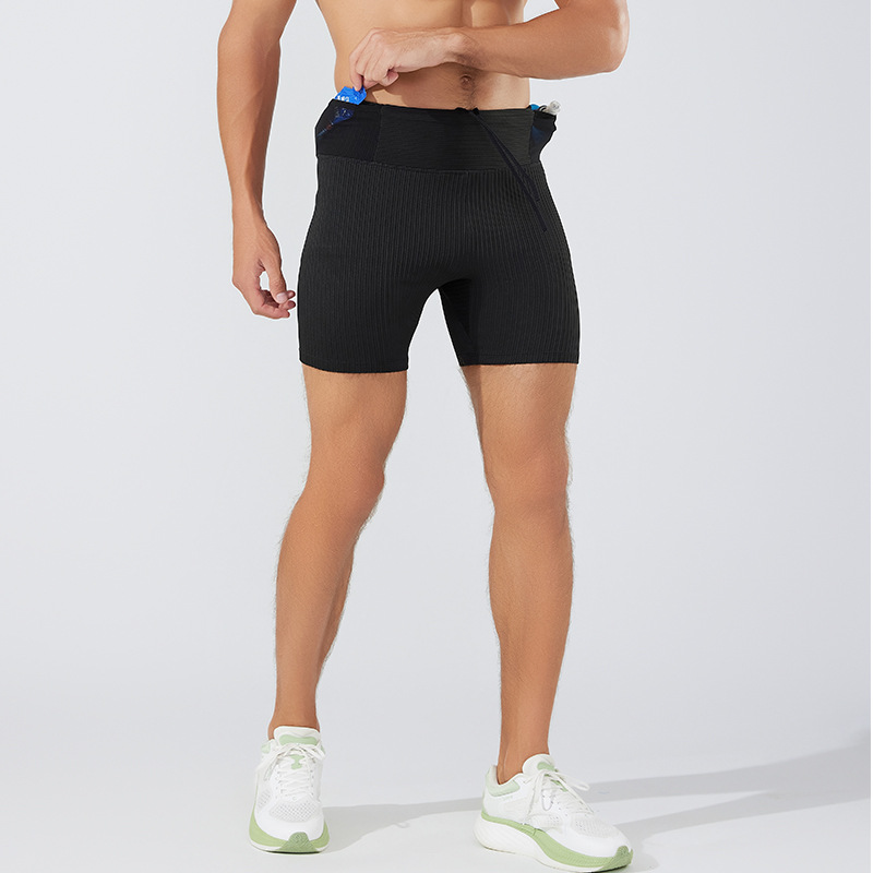 Pantalones cortos de yoga transfronterizos para hombres y mujeres, fitness, doble absorción de humedad, sudoración, maratón, carrera, pantalones cortos ajustados de alta elasticidad