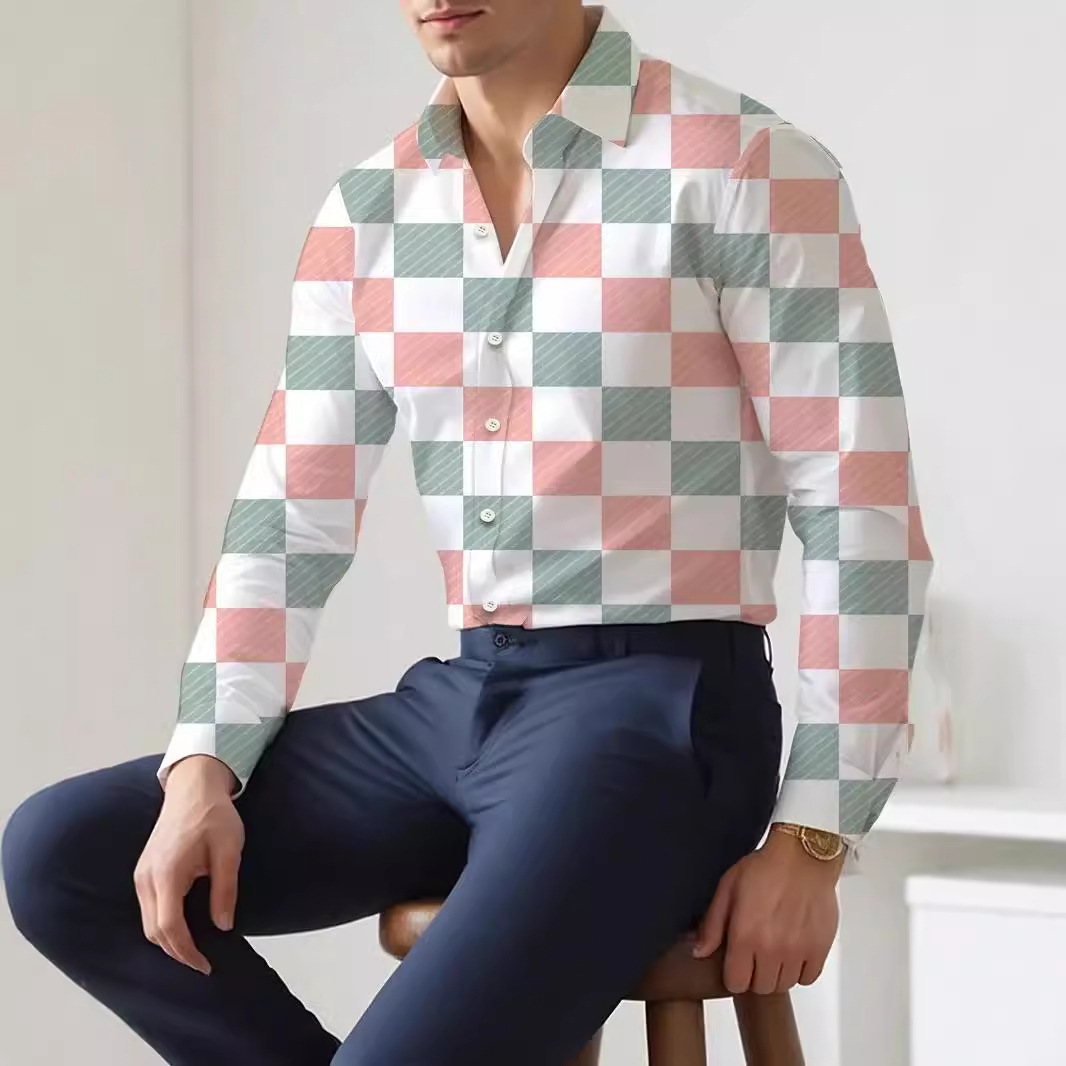 2024 nuevos hombres japoneses de alta gama geométricos sueltos tops de otoño de moda se pueden usar afuera MB12