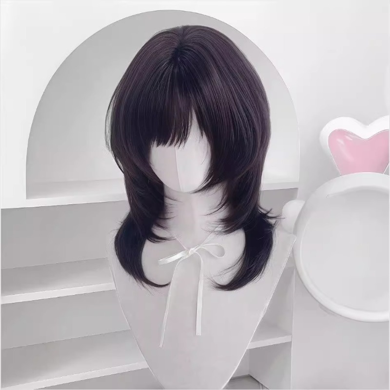 Connie Wigs Υψηλού επιπέδου Κεφαλή Μέδουσας Vintage Μαλλιά κλείδας ιαπωνικού στυλ με κτυπήματα για καθημερινό κούρεμα πριγκίπισσας που διαμορφώνει το πρόσωπο