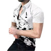 Men's short sleeve printed casual personalized Lapel large shirt