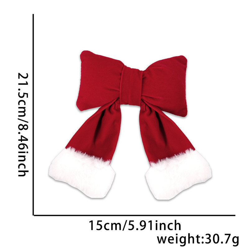 クリスマスレッドベルベットリボンクリスマスツリーガーランド装飾リボンアクセサリー吊り下げ綿充填立体リボン|undefined