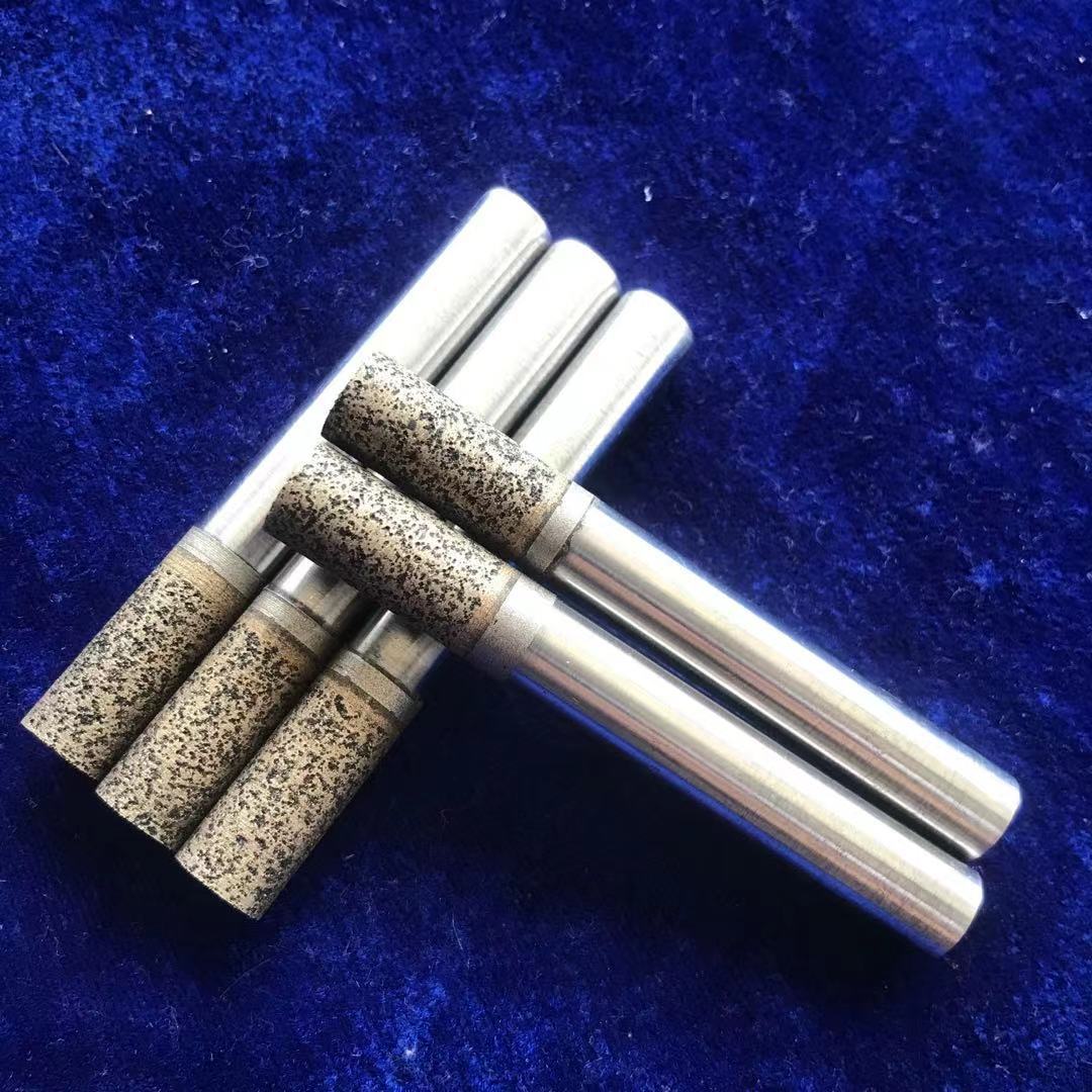 青铜烧结金刚石磨头圆柱玻璃烧结磨头   倒角磨轮 带柄金刚石磨棒