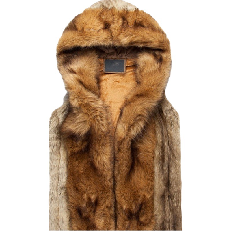 2021 hombres europeos y americanos de otoño e invierno Chaleco de piel de moda de felpa abrigo de piel de conejo Imitación Piel