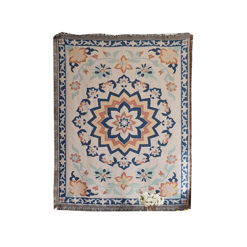 Vintage väggbonad nordic boho blommig textil väggdekoration_voghion.com
