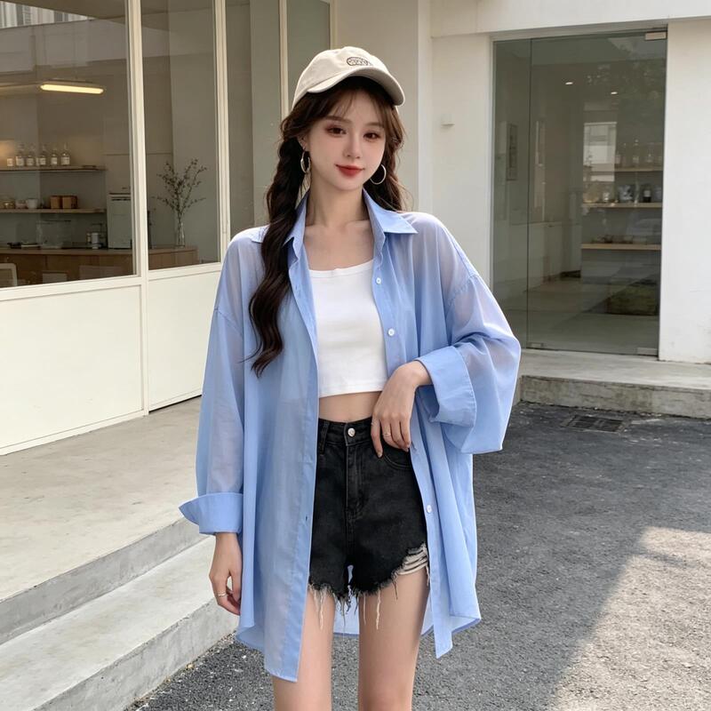 Ice Silk Sun Protection Clothing Chiffon Shirt Summer 2026 New Style Single-Breasted Versatile Thin Cardigan Jacket Sun Protection Shirt