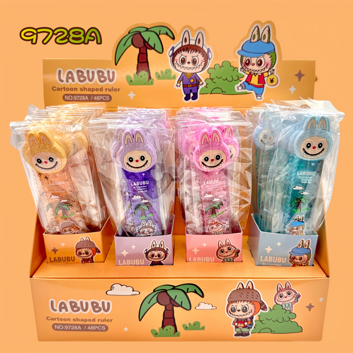 Cartoon Dolphin wave regla de dibujo de estudiantes regla de dibujo de 15cm lindos capibara regla de medición de papelería regla de estudiantes