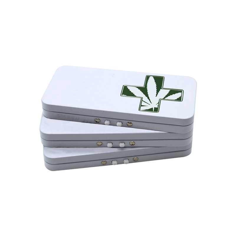 Paquete de medicina rectangular caja de hierro de embalaje metálico AD Aloe vera 5 años de edad caja de bloqueo de hierro para niños