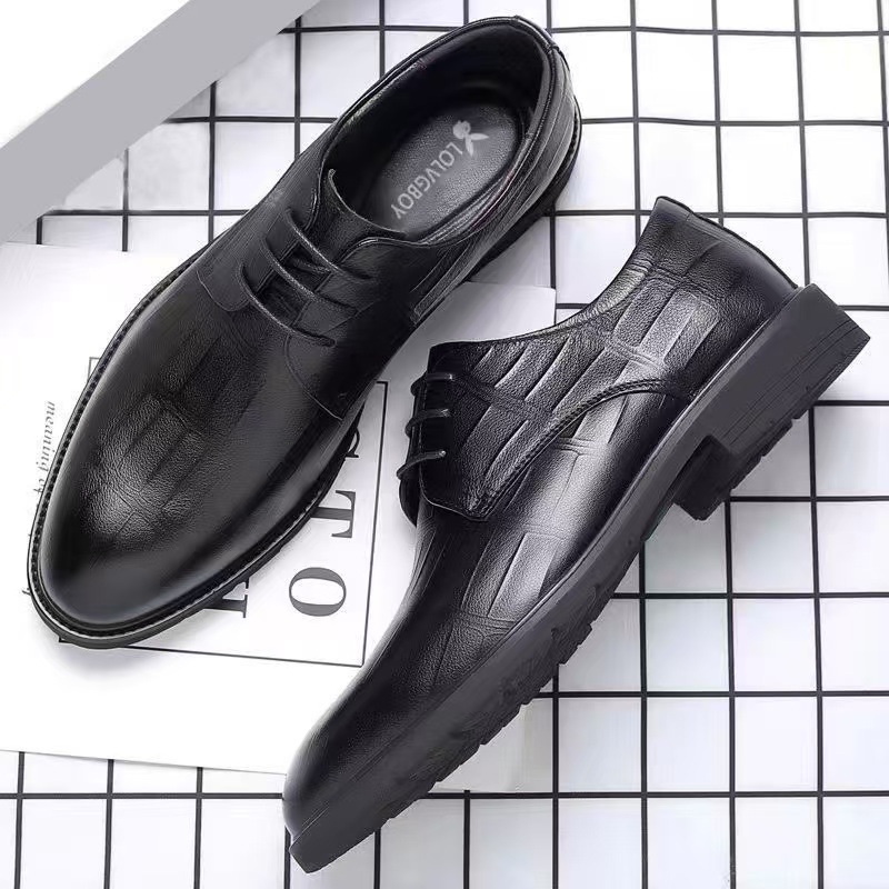 2025 Summer New Spring and Autumn British Style Business Formal Leather Shoes for Men with Increased Height, Casual and Versatile Lightweight Shoes