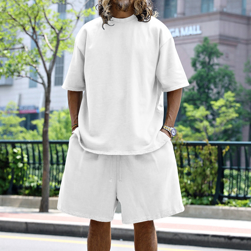 420g Weight Short Sleeve Sleeve Length Polyester Fabric Type Shorts Sets Sets Type Casual Occasion Round Neck Neckline Regular Fit Fit Type Solid Color Pattern Summer, Spring Season Men's Gender Hip-Hop Style Men's Solid Color Hip-Hop Round Neck Short Sleeve Regular Fit Men's Sets 32