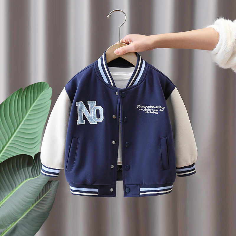 7646 uniforme de béisbol de primavera para niños 2025 nueva chaqueta a juego de colores de moda para niños primavera y otoño guapo casual
