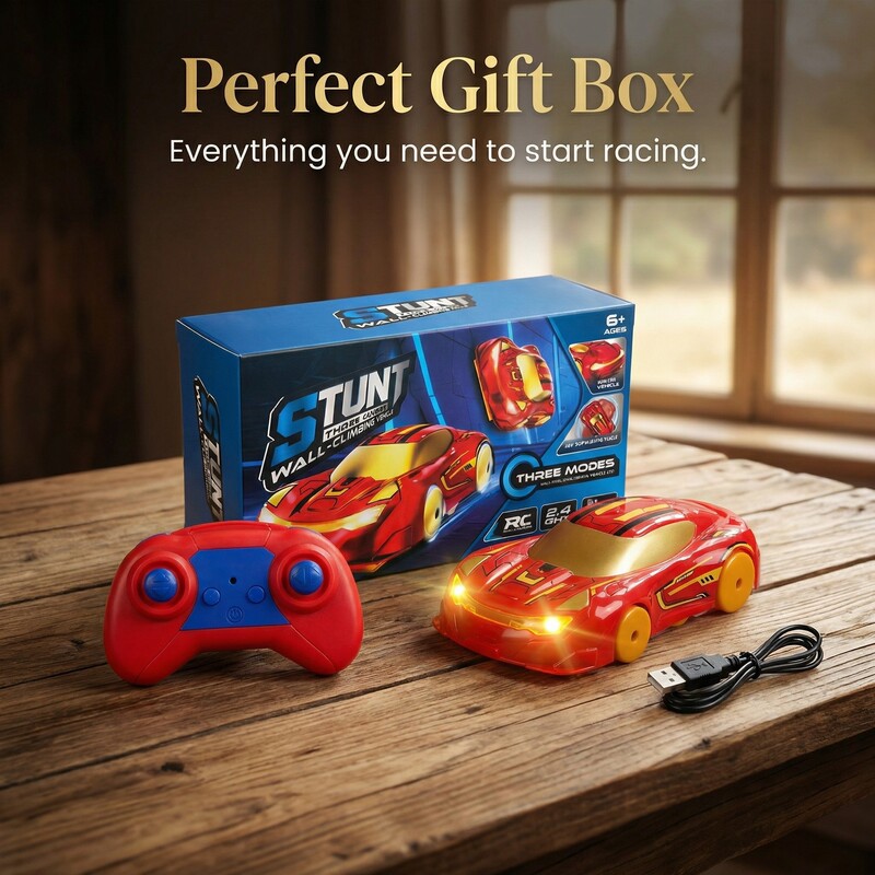 Cross-Border New Model Remote Control Wall-Climbing Car with Lights, Dual-Purpose Land and Wall-Climbing Children's Electric Remote Control Toy Car, Gift Wholesale