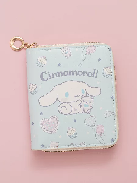 New Fashionable Cute Little Fresh Printed Coin Purse Cartoon Anime Female Student Short Zipper Money Bag Cross-Border