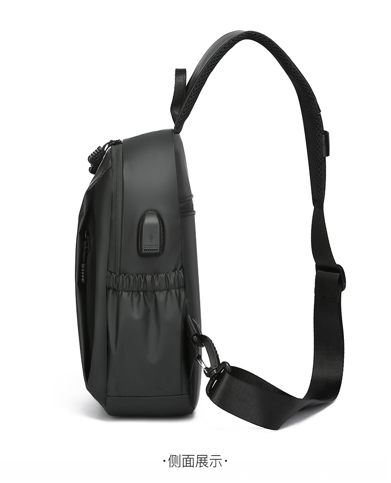Men's crossbody bag, large-capacity chest bag, single-shoulder backpack, multi-functional men's bag, water-resistant chest bag, small bag, cross-border undefined