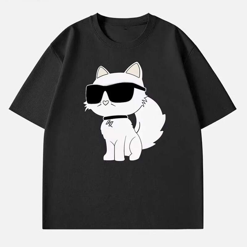 Summer T-Shirt Printed Top O-Neck Soft Plaid T-Shirt Clothes Graphic