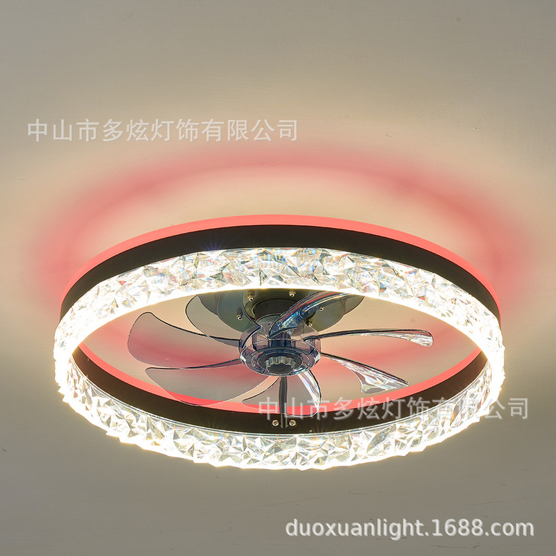 中山灯具新款TUYA亚马逊卧室风扇灯现代简约卧室吸顶灯餐厅Ul认证|undefined
