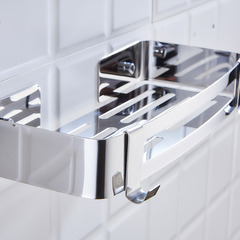 No-drill stainless steel bathroom toilet wall corner shelf triangular basket kitchen storage rack 