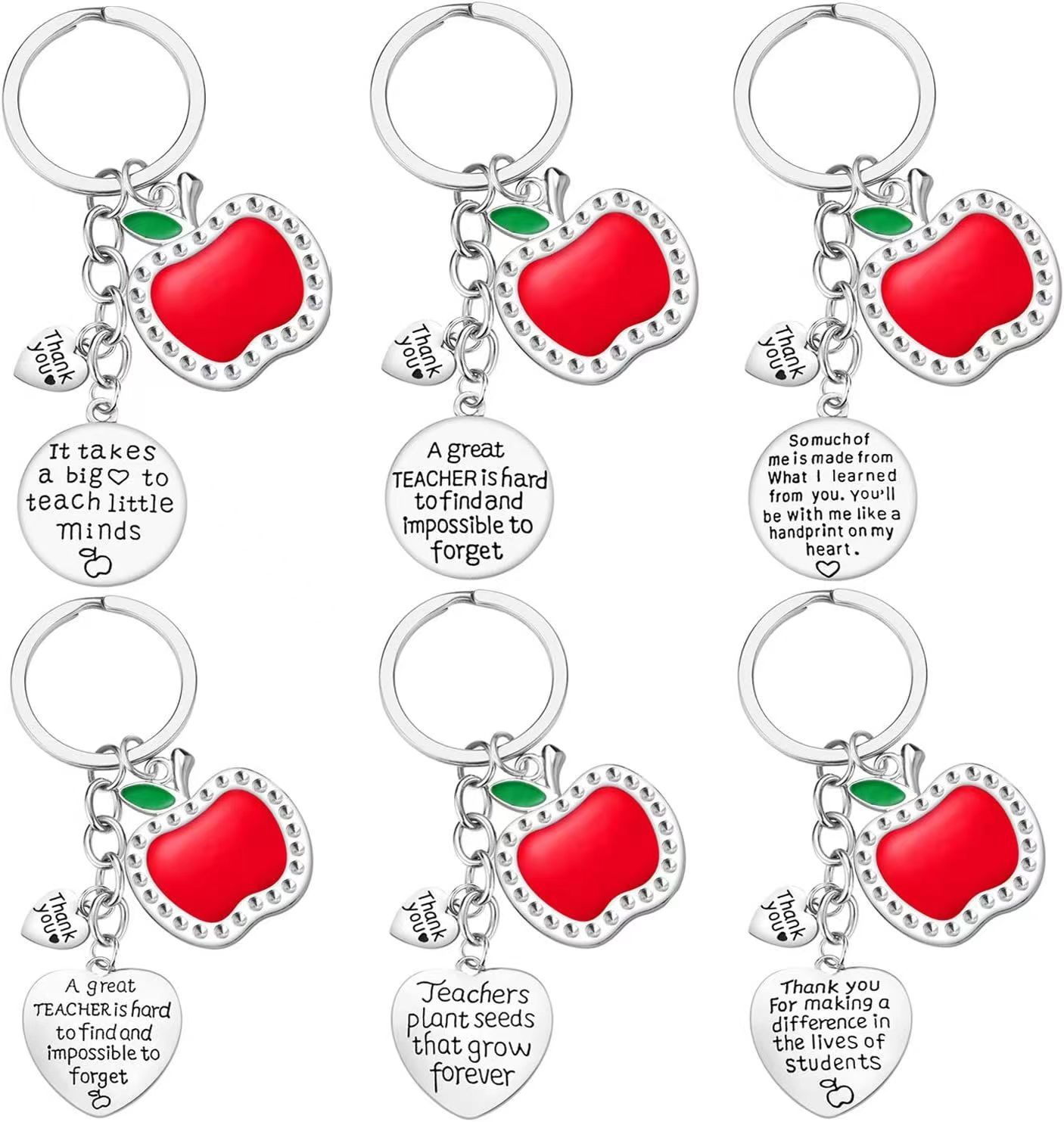 Amazon caliente llavero de manzana apreciación del maestro regalo del día del maestro llavero