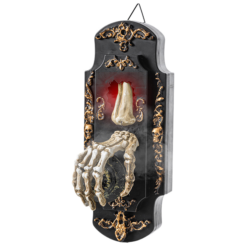 Halloween divertido timbre sensor spray cerradura de la puerta sonido brillante sensor de sonido toque diseño del lugar de la casa embrujada
