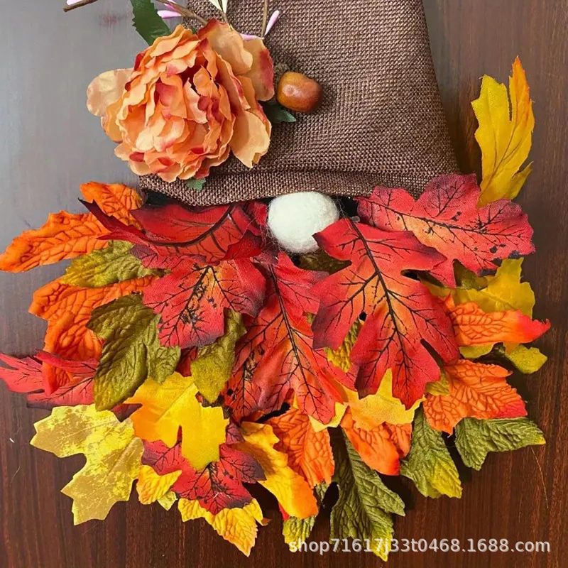 2025年秋季枫叶无脸娃花环跨境亚马逊Temu Fall Autumn Wreaths|undefined