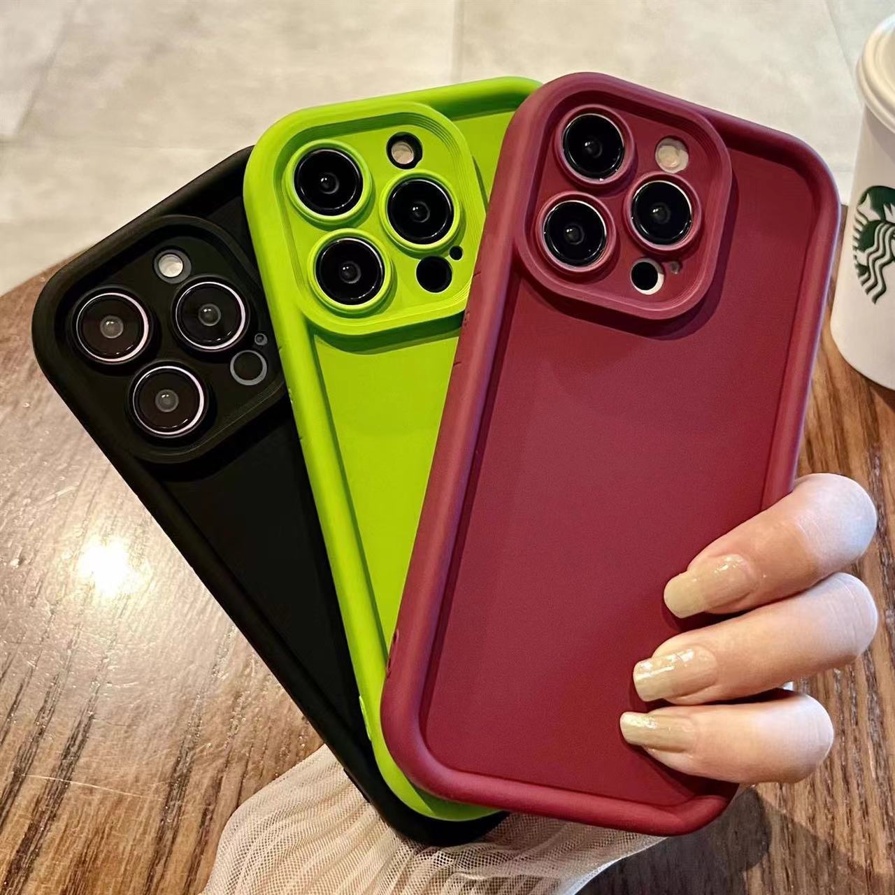 Solid Color Diamond Sand Thickened Case Suitable for Apple 17 Phone Case iPhone 14 Pro Simple 1615 Pro Anti-Fingerprint