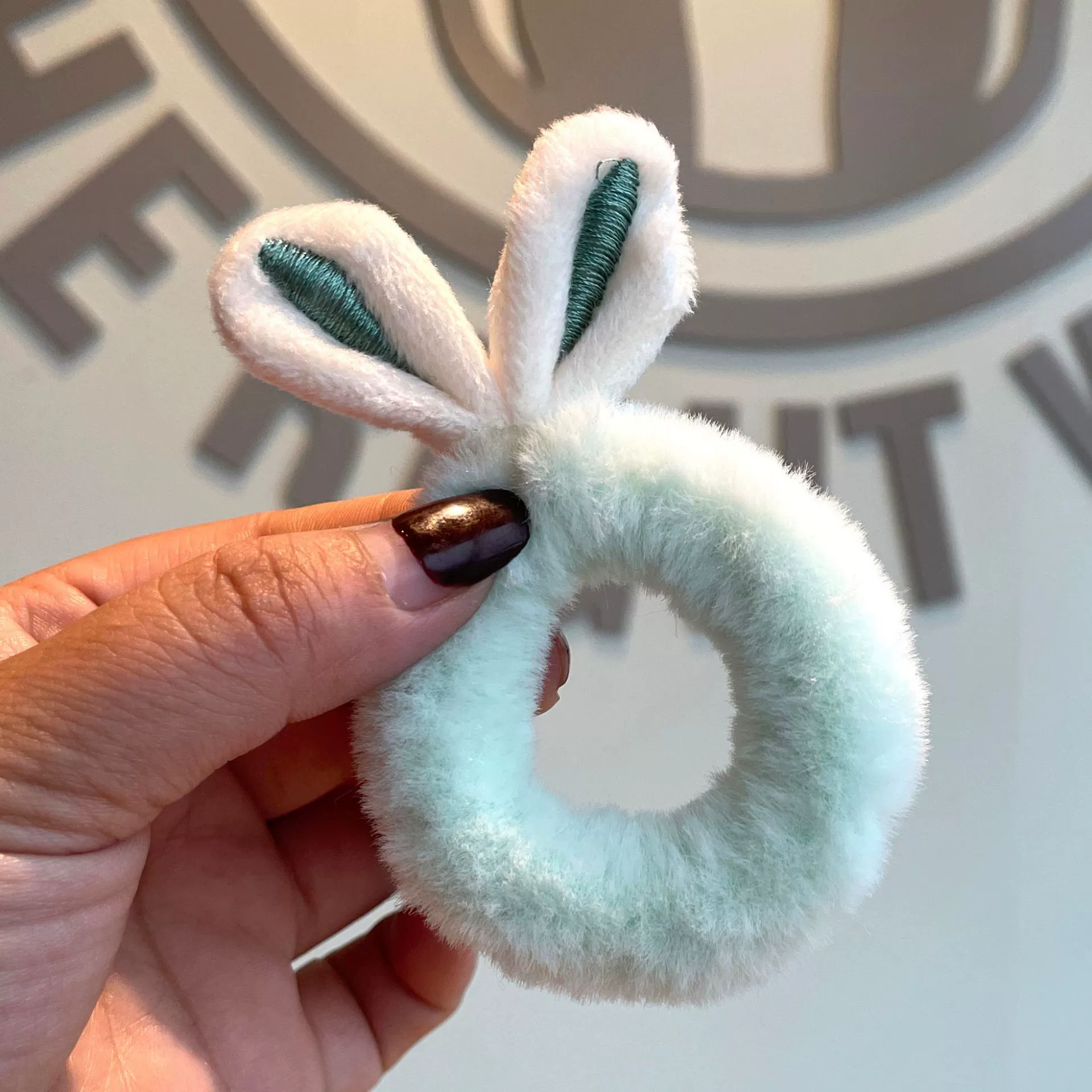 Demi-season plush fresh fashionable hair accessory, cute rabbit, hair rope, Korean style, internet celebrity