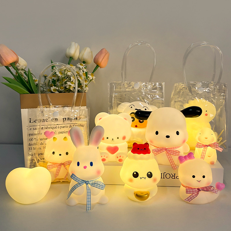Creativo de dibujos animados luz nocturna parque mercado nocturno barraca popularidad en línea juguetes luminosos decorativos atmósfera luz regalos para niños