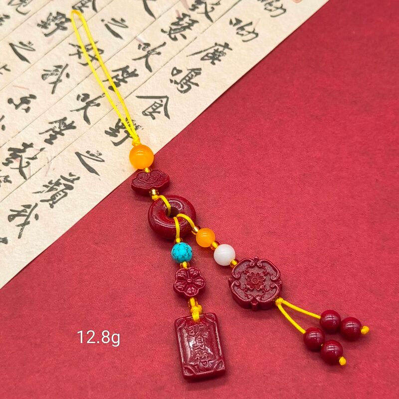高含量朱砂紫金砂平安扣福袋招财猫莲花佛公手机链钥匙扣批发|undefined