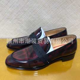 cl andgz红底鞋黑红色小尖钉乐福皮鞋商务鞋休闲皮鞋铆钉男鞋婚鞋