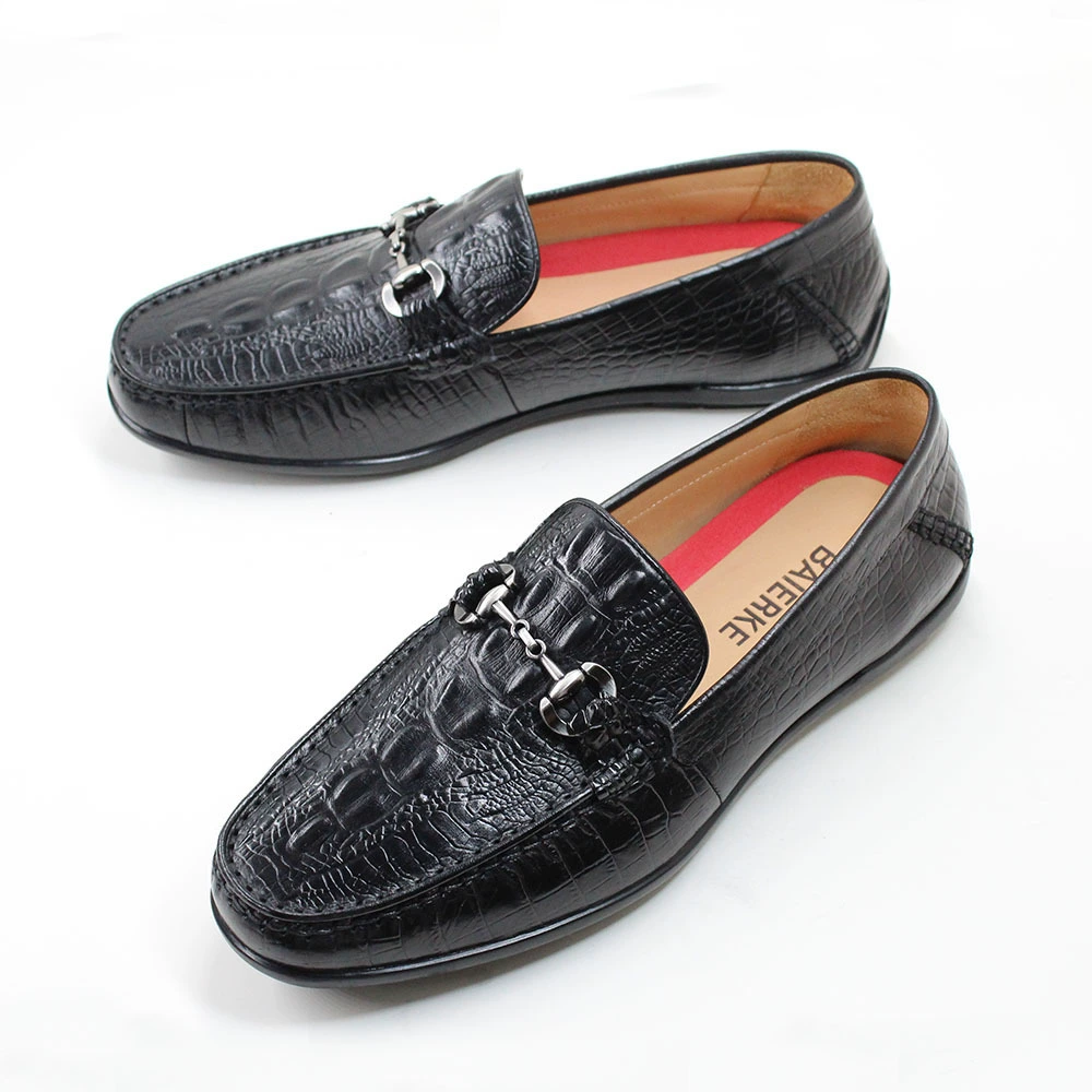 Распродажа: Мужские летние дышащие лоферы из натуральной кожи с узором под крокодила, мужские туфли из первого слоя воловьей кожи.