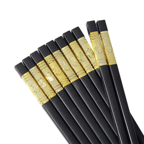 Alloy chopsticks 10 pairs high-end alloy chopsticks for hotel use, high-end alloy chopsticks, high-temperature resistant, non-slip, anti-mildew, high-end chopsticks