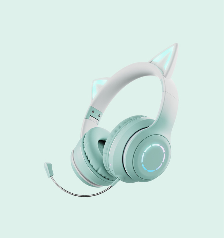 新型bt029c猫耳発光ゲーム電競争アナウンサーヘッドセット無線bluetoothヘッドセット工場卸売り|undefined