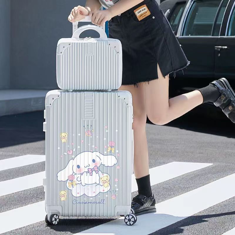 Maleta de contraseña de los hombres universal Mute rueda caja de viaje del estudiante Maleta impresa de dibujos animados de estilo coreano de las mujeres
