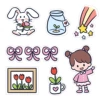 Single sticker-cute rabbit girl