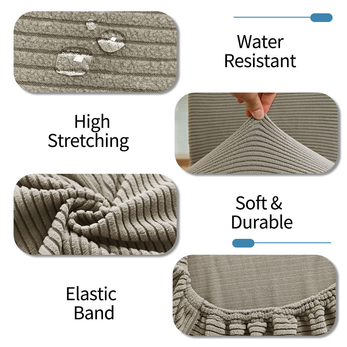 Cubierta de silla impermeable de terciopelo Dove de terciopelo jacquard transfronterizo Cubierta de silla de hotel elástica de color sólido a prueba de polvo y a prueba de gatos 220gsm