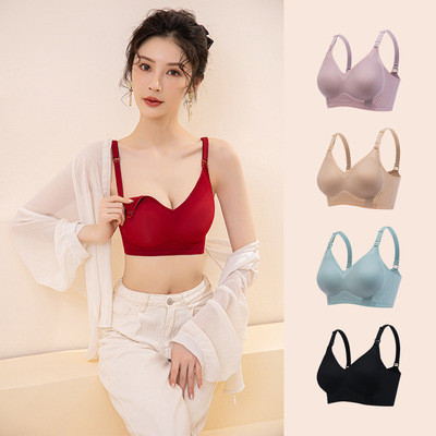 new pattern pregnant woman Jelly lactation Underwear Large Open in the front buckle Wireless nurse Bra pregnancy Underwear