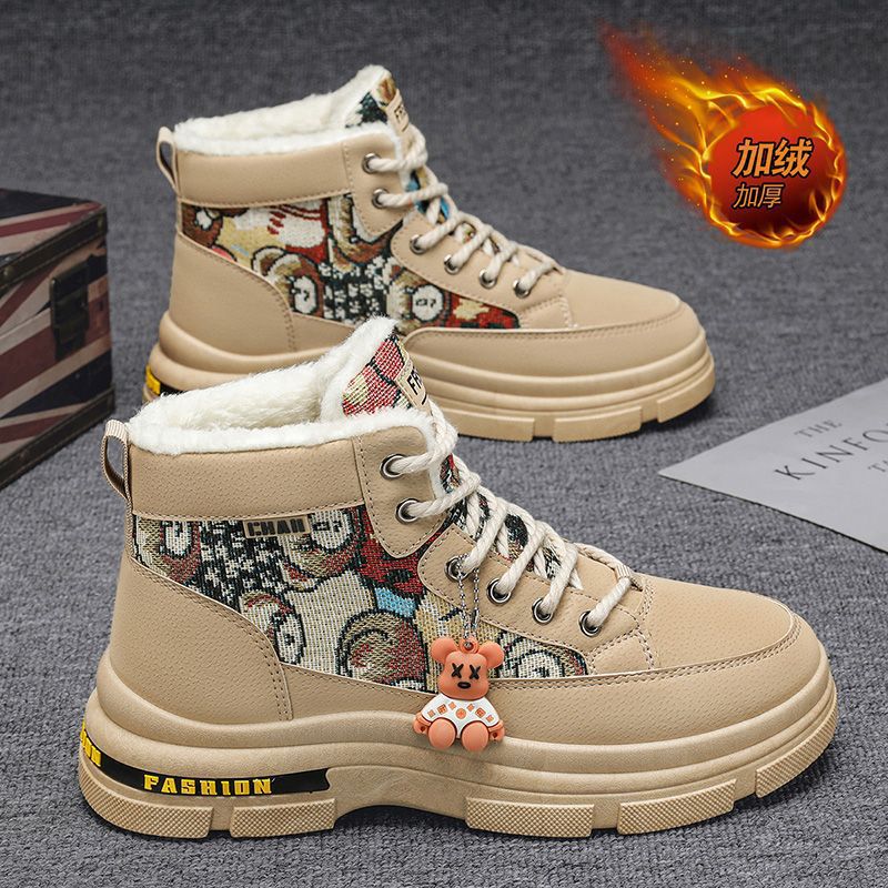 Martin botas para hombres 2025 nuevos zapatos de invierno para hombres más terciopelo grueso calentamiento zapatos de algodón de nieve para hombres botas de trabajo para hombres