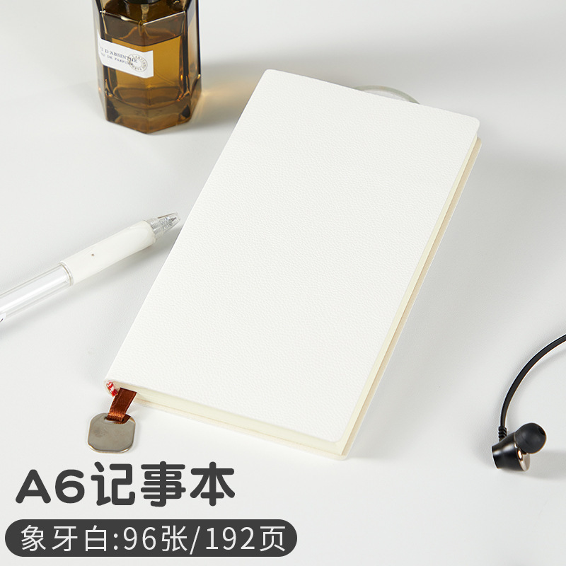 Cuaderno de oficina de negocios de cuero de lichi a6 con logotipo impreso, cuaderno de estudiante de superficie suave compacto y portátil