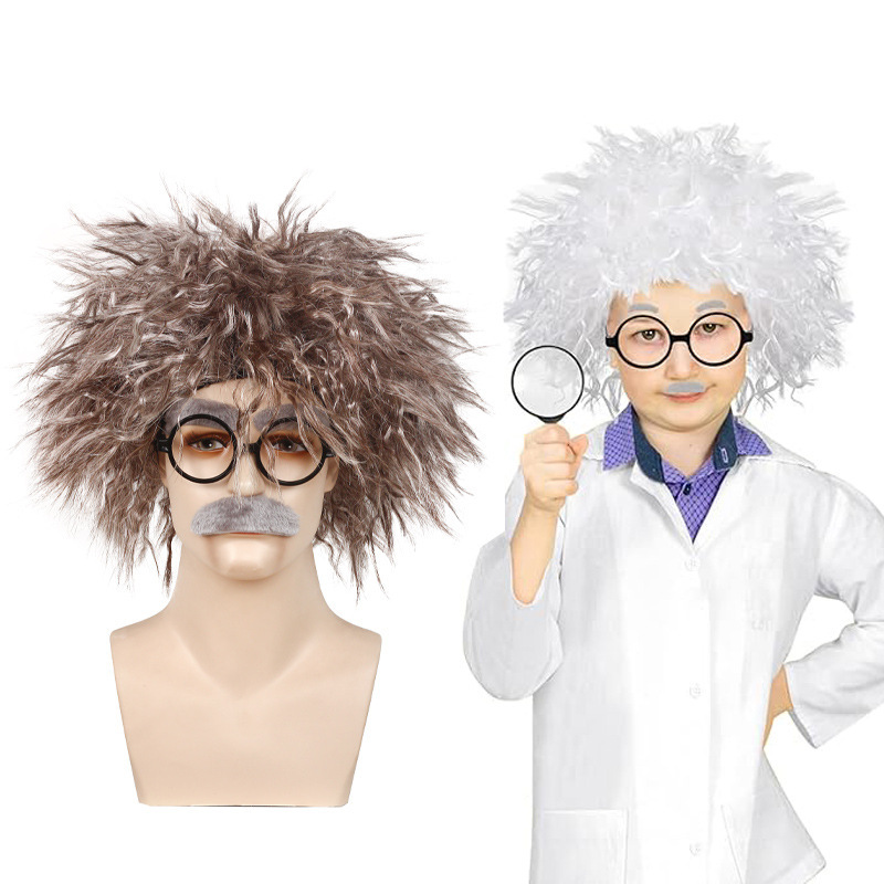 Adult Stage Performance Mad Scientist Wig Einstein Wig Brown Braids Realistic Fluffy Wig Adult Stage Performance Mad Scientist Wig Einstein Wig Brown Braids Realistic Fluffy Wig