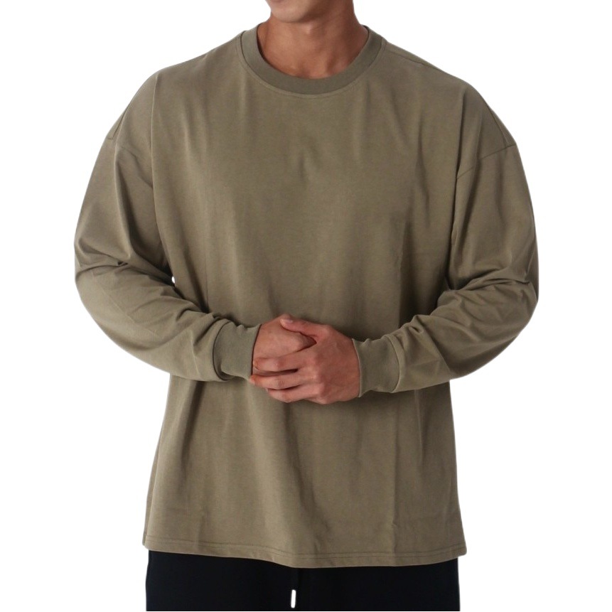 Muscular Men's Fashionable Brand Loose Fitness Clothes Casual Training Sportswear Long-sleeved T-shirt Pullover Sweater Thin Men