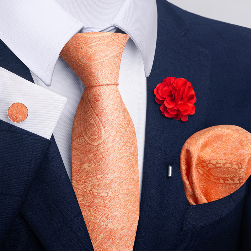 135g Weight Square Scarf, Cufflinks, Tie Classification Polyester Yarn Material Geometric, Stripe, Cashew Nuts Pattern All Seasons Season Men's Gender Commute Style Commute Geometric Stripe Cashew Nuts Polyester Yarn Men's Square Scarf Cufflinks Tie 69
