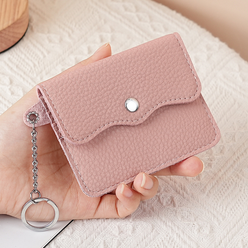 Bolsa de tarjetas ultra delgada de alto valor nominal simple multi-clip de tarjeta de tarjeta de pulsación clip de tarjeta anti-perdida cadena monedero anti-damagnetismo