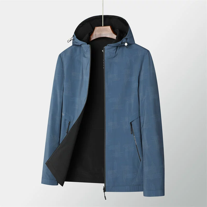 Мужская весенняя и осенняя куртка двухсторонняя для молодых и средних лет бизнес-снос шляпы с длинными рукавами