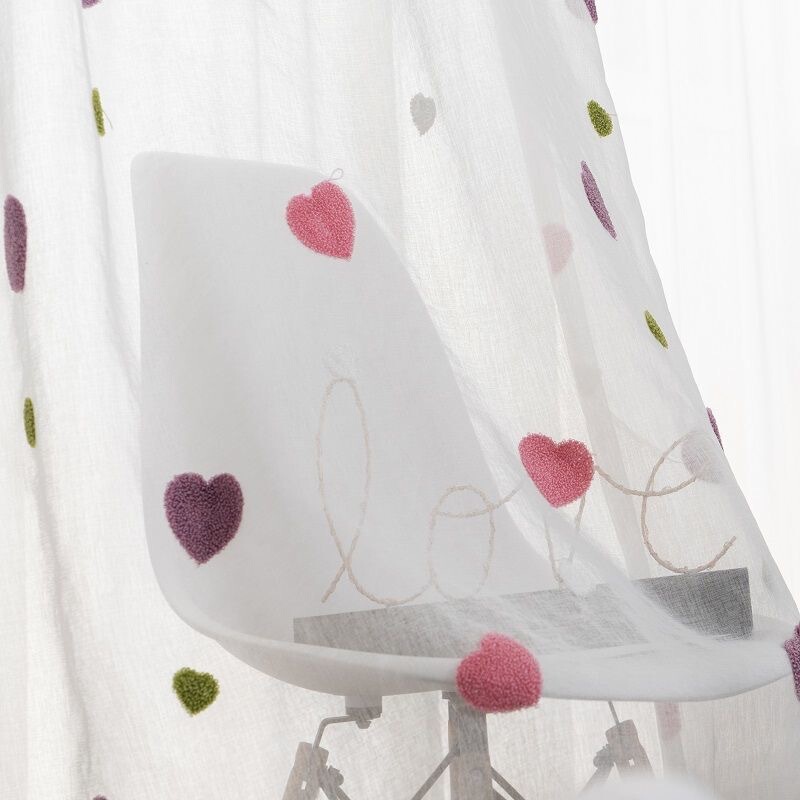 Translucent but not see-through sheer curtains with heart pattern, embroidered window sheer, white semi-blackout curtain for balcony, living room, bedroom, partition curtain Translucent but not see-through sheer curtains with heart pattern, embroidered window sheer, white semi-blackout curtain for balcony, living room, bedroom, partition curtain