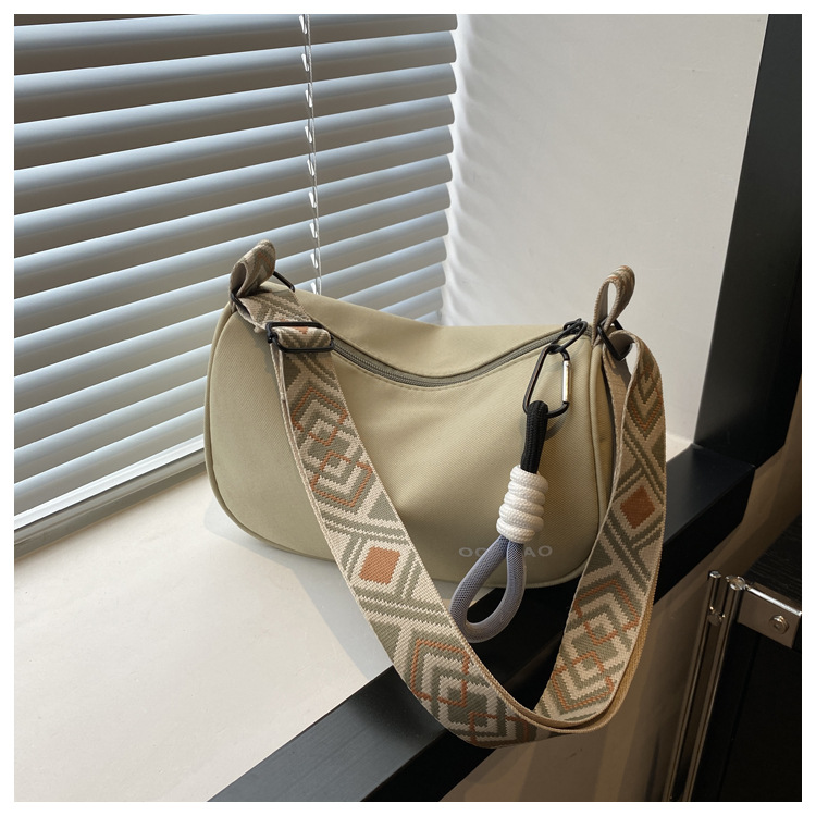 Canvas bag for women 2024 new autumn and winter versatile dumpling bag, casual and sporty wide-shoulder crossbody bag for women undefined