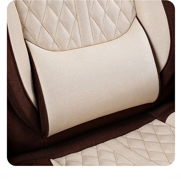 New Car Seat Cushion, All-Season, All-Inclusive, Breathable Linen Car Seat Cushion, Five-Seater Summer Seat Cover, Cooling Pad