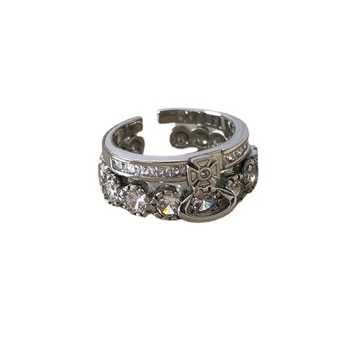  young luxury temperament super flash zircon detachable ring women's trendy open index finger ring fashion ring