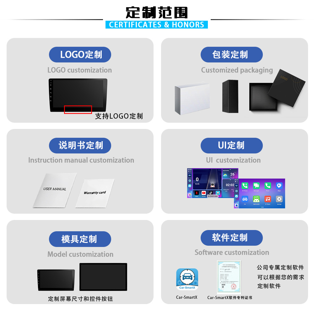 Customized 9/10/ 12.95inch Qualcomm Octa-Core Android 15 Car Navigation HD Wireless CarPlay Car System