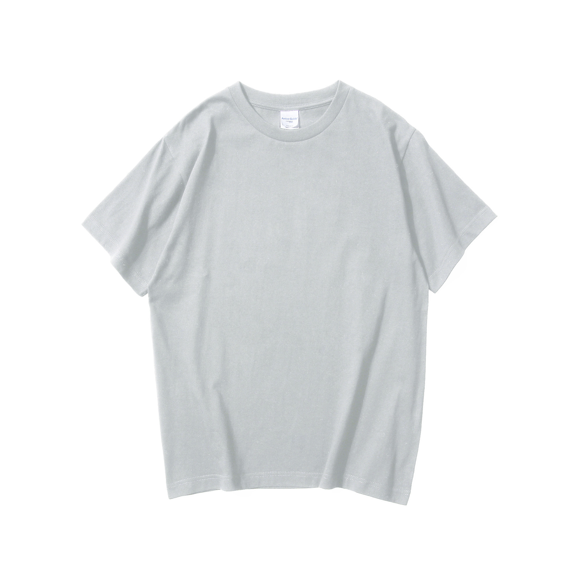 240g algodón pesado suelto cuello redondo color sólido manga corta Camiseta engrosada marca de moda manga corta impresa LOGO